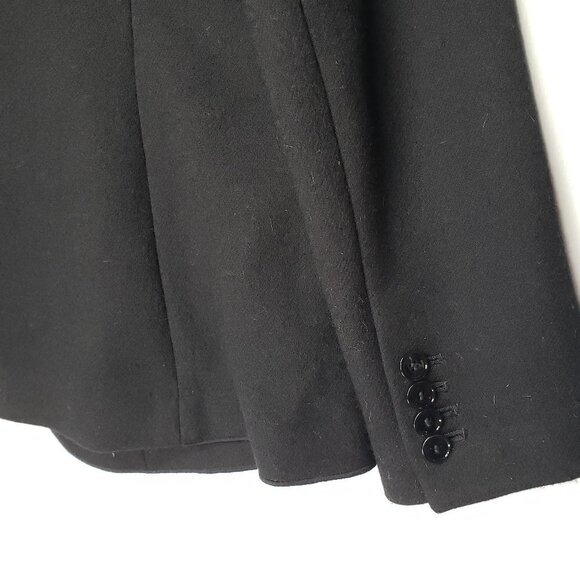 Ann Taylor Wool Blend Blazer Edge Stitched Single Button 10 Black Jacket - Picture 6 of 8